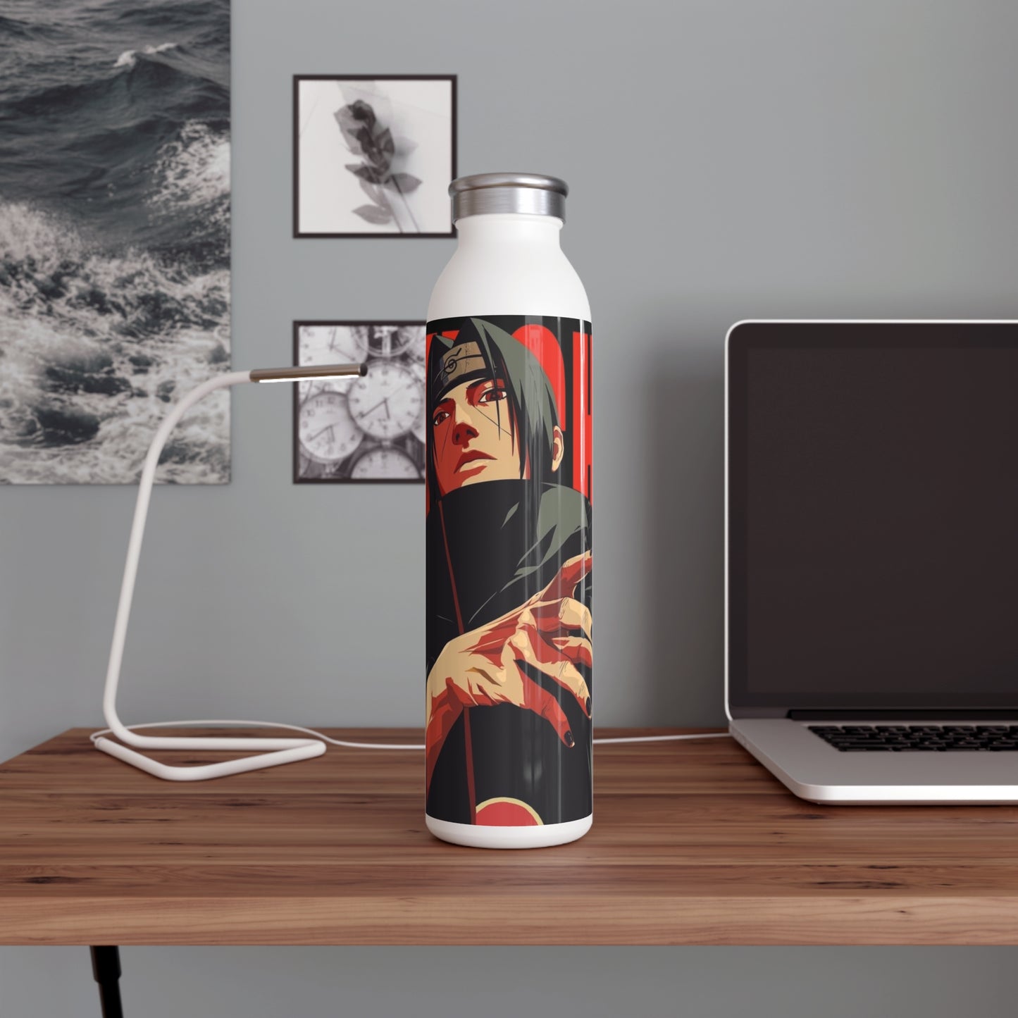 Itachi Uchiha, Anime Style Slim Water Bottle