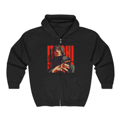itachi uchiha Hoodie, Unisex Heavy Blend Full Zip Sweatshirt for Everyday Style, Perfect Gift for Him/Her, Casual Layering