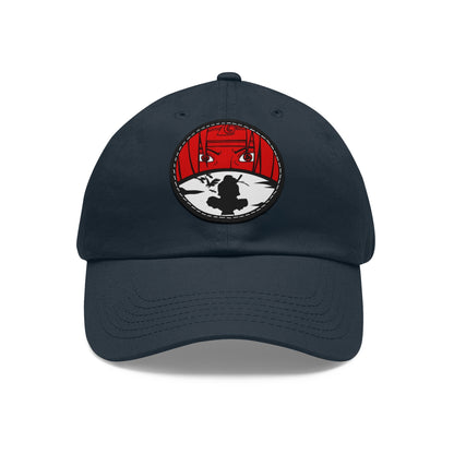 Itachi Uchiha design, Stylish Hat with Leather Patch