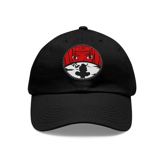 Itachi Uchiha design, Stylish Hat with Leather Patch